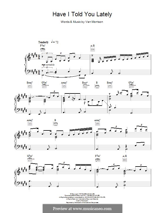 Have I Told You Lately by V. Morrison sheet music on MusicaNeo Have I Told You Lately by V. Morrison sheet music on MusicaNeo