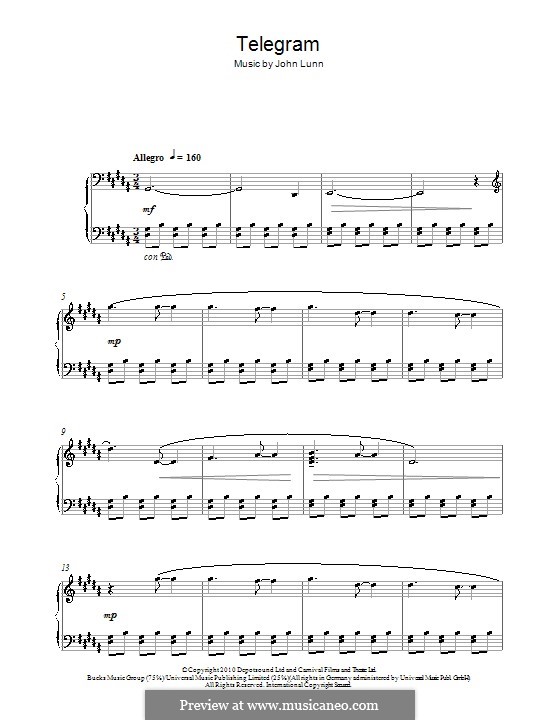 Telegram: For piano by John Lunn