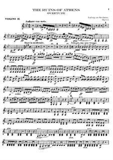 Overture: Violins II part by Ludwig van Beethoven