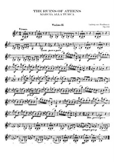 Turkish March: Violin II part by Ludwig van Beethoven