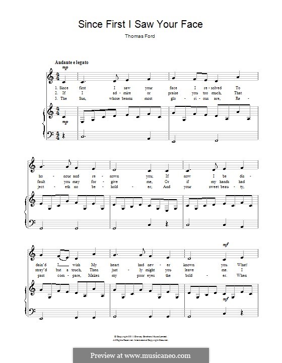 Since first i saw your face thomas ford lyrics #4