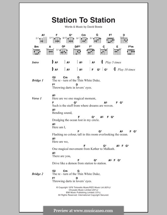 Station to Station: Lyrics and chords by David Bowie