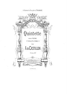 Piano Quintet in E Flat Major, Op.1: Full score by Alexis de Castillon