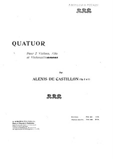 String Quartet in A Minor, Op.3 No.1: Violin I part by Alexis de Castillon