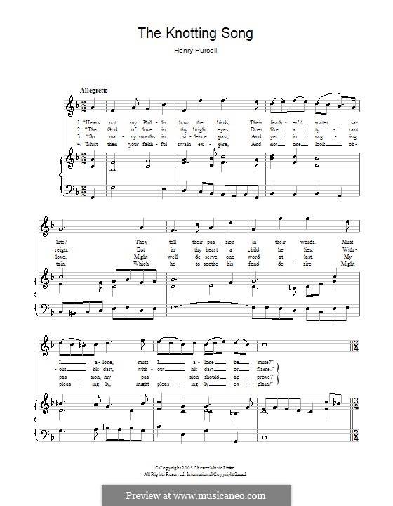 The Knotting Song, Z.371: The Knotting Song by Henry Purcell