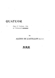 String Quartet in A Minor, Op.3 No.1: Cello part by Alexis de Castillon