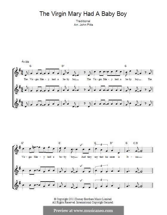 The Virgin Mary Had a Baby Boy: For recorder (trio) by folklore