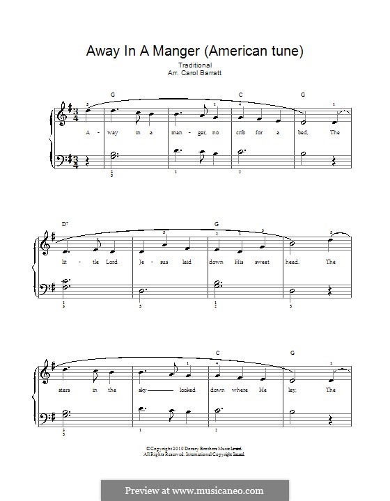Away in a Manger: For voice and piano by William (James) Kirkpatrick