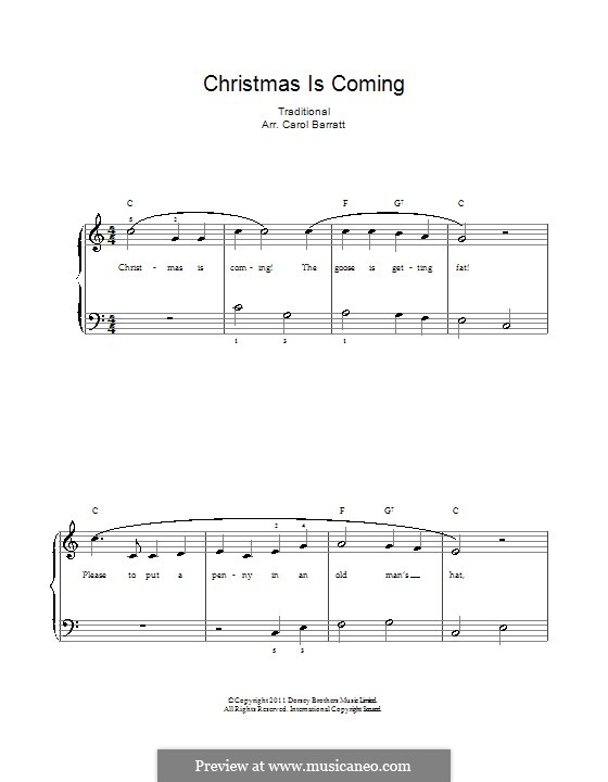 Christmas Is Coming: For voice and piano by folklore