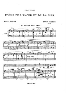 Poème de l'amour et de la mer, Op.19: Piano-vocal score by Ernest Chausson
