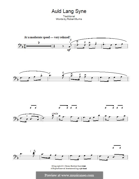 Vocal-instrumental version (printable scores): For cello by folklore