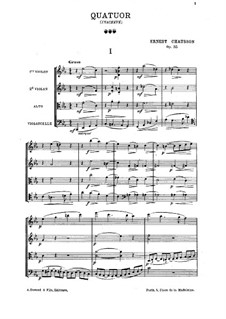 String Quartet in C Minor, Op.35: Full score by Ernest Chausson
