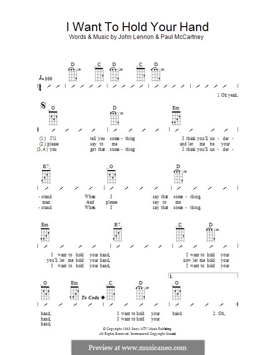 I Want to Hold Your Hand (The Beatles): For ukulele with strumming patterns by John Lennon, Paul McCartney