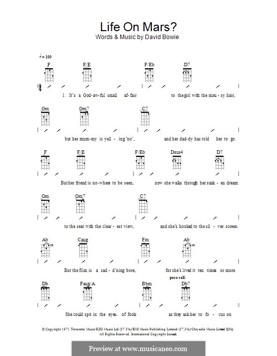 Life on Mars?: For ukulele with strumming patterns by David Bowie