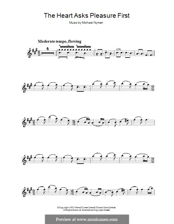 The Heart Asks Pleasure First: The Promise/The Sacrifice (from The Piano): For alto saxophone by Michael Nyman