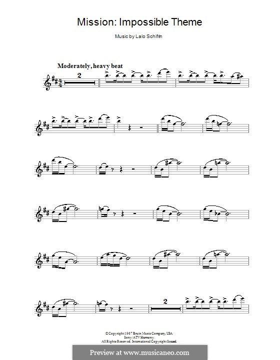 Mission: Impossible Theme (Mission Accomplished): For clarinet by Lalo Schifrin