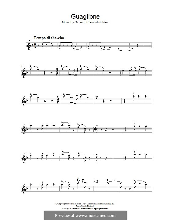 Guaglione (Perez Prado): For violin by Nicola Salerno, Giovanni Fanciulli