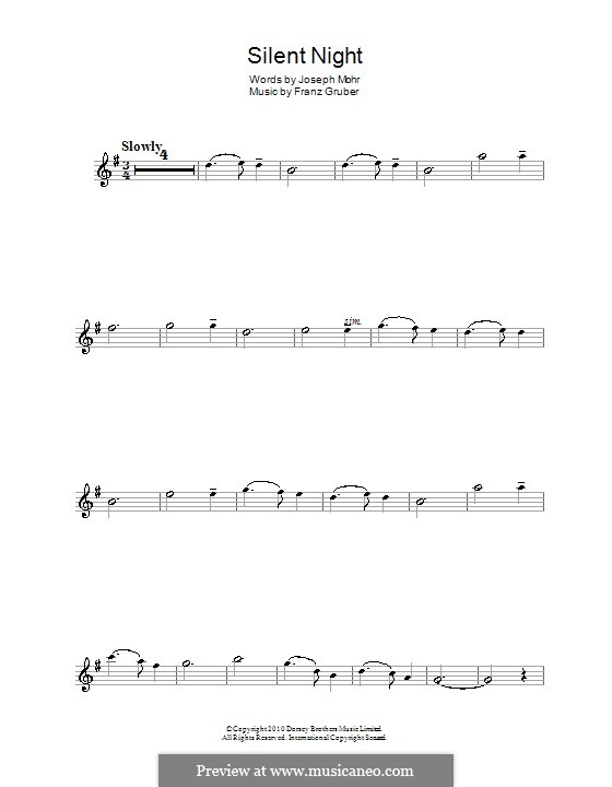 Solo instrument version (various): For alto saxophone by Franz Xaver Gruber