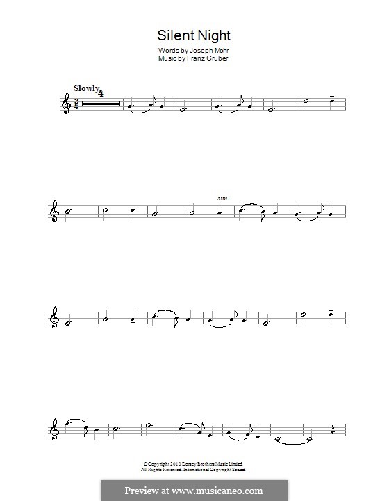 Solo instrument version (various): For clarinet by Franz Xaver Gruber