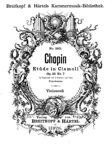 No.7 in C Sharp Minor: Arrangement for string quartet – cello part by Frédéric Chopin