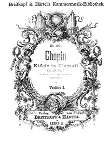 No.7 in C Sharp Minor: Arrangement for string quartet – violin I part by Frédéric Chopin