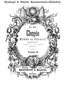 No.7 in C Sharp Minor: Arrangement for string quartet – violin II part by Frédéric Chopin