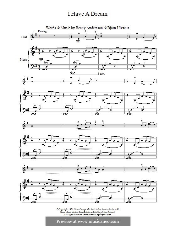 I Have a Dream (ABBA): For violin by Benny Andersson, Björn Ulvaeus