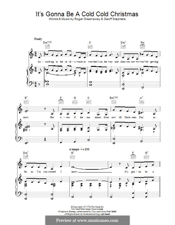 It's Gonna Be a Cold Cold Christmas (Dana) by G. Stephens, R. Greenaway