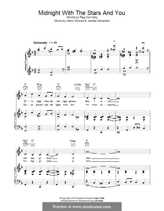 Midnight With The Stars And You Ray Noble By H Woods J Campbell On Musicaneo Midnight With The Stars And You Ray Noble By H Woods J Campbell On Musicaneo