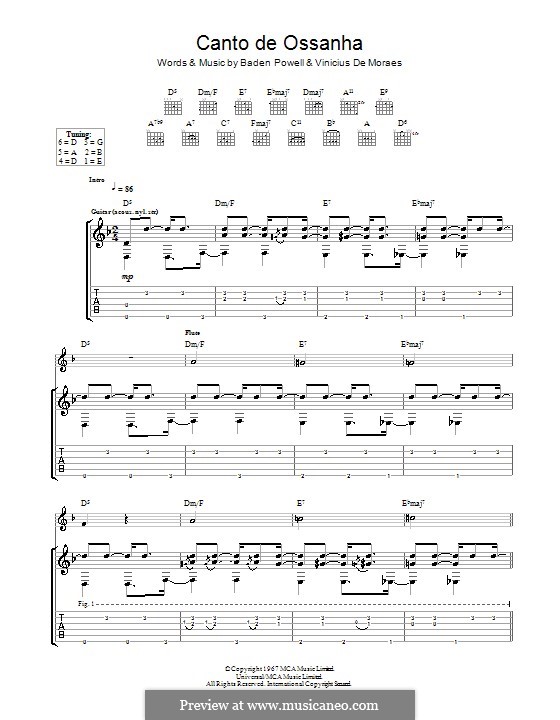 Canto de Ossanha: For guitar with tab by Baden Powell