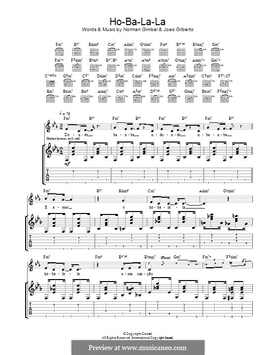 Ho-Ba-La-La: For guitar with tab by Joao Gilberto
