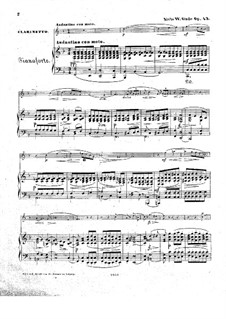 Four Fantastic Pieces for Clarinet or Violin and Piano, Op.43: Score for two performers, parts by Niels Wilhelm Gade