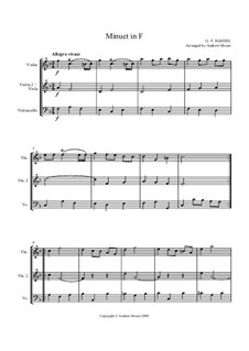 Minuet in F Major: For string trio by Georg Friedrich Händel