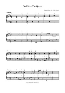 God Save the Queen: For easy piano by Thomas Augustine Arne