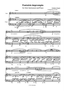 Fantasia-Impromptu in C Sharp Minor, Op.66: Middle part for instrument in treble clef and piano by Frédéric Chopin