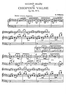 No.1 in D Flat Major: For piano. Second version by Ferrata by Frédéric Chopin