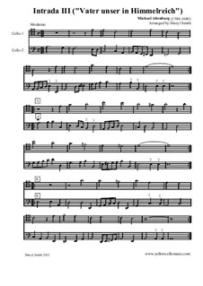 Neuer lieblicher und zierlicher Intraden: Intrada III 'Vater unser in Himmelreich', for two cellos by Michael Altenburg