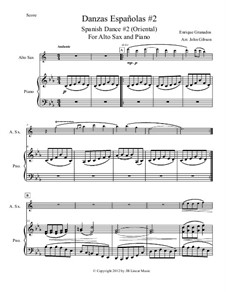 Dance No.2: For alto saxophone and piano by Enrique Granados