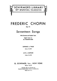 Seventeen Polish Songs, Op.74: Complete set by Frédéric Chopin