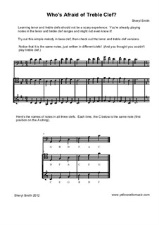 Who's Afraid of Treble Clef? A teaching aid for cellists: Who's Afraid of Treble Clef? A teaching aid for cellists by Yellow Cello Music