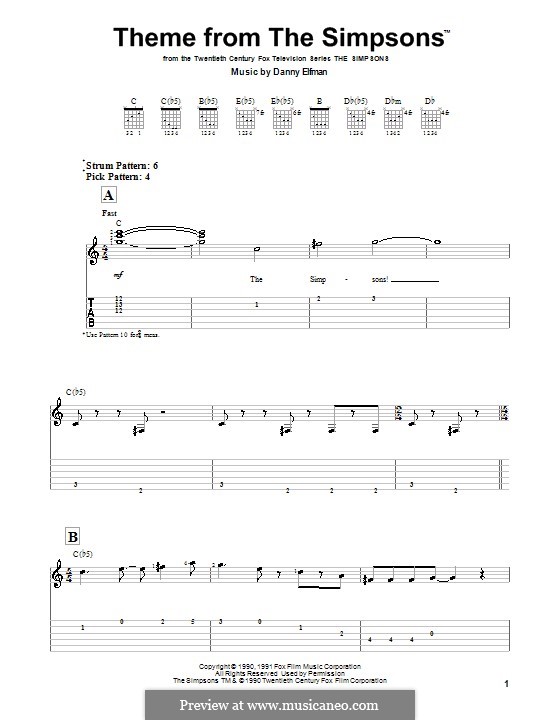 Theme from The Simpsons: For guitar by Danny Elfman