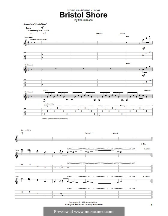 Bristol Shore: For guitar by Eric Johnson