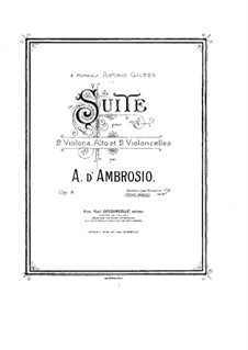Suite for String Quintet, Op.8: Cello II Part by Alfredo D'Ambrosio