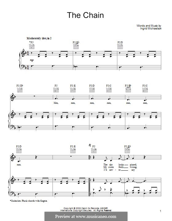 The Chain by I. Michaelson sheet music on MusicaNeo