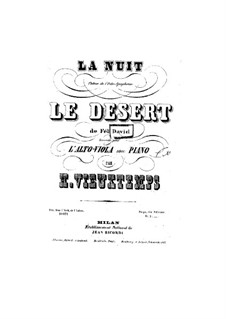 La Nuit for Viola (or Cello) and Piano: Score, solo part by Félicien David