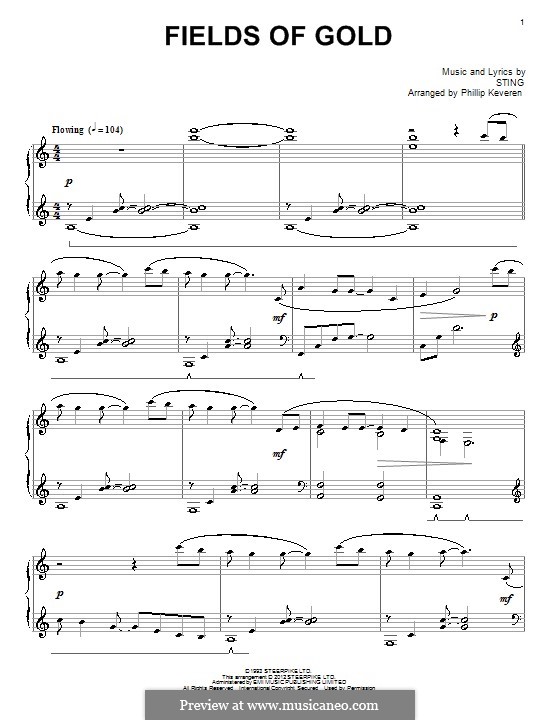 Fields of Gold: For piano. Version by Keveren by Sting