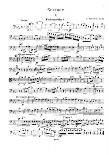 String Sextet in E Flat Major, Op.12: Cello I part by Aleksei Davidov