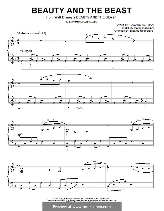 Piano version: F Major by Alan Menken