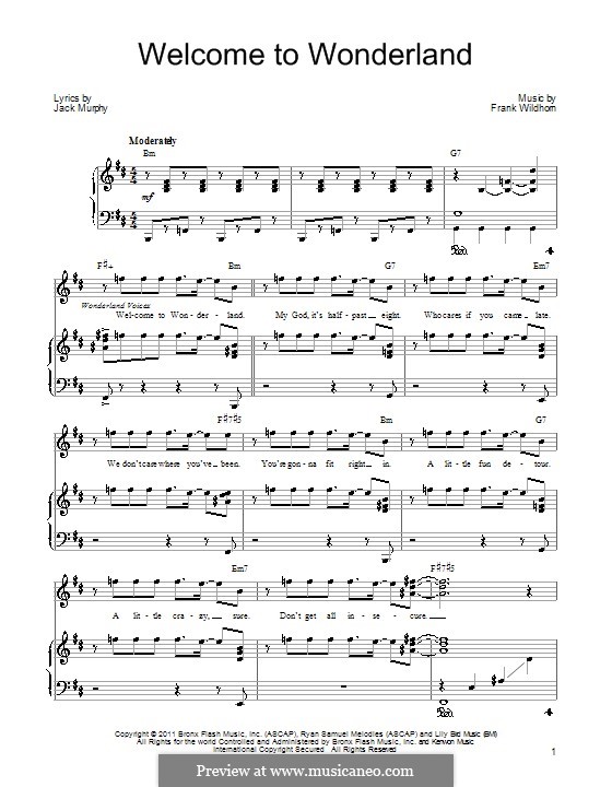 Welcome to Wonderland: For voice and piano (or guitar) by Frank Wildhorn