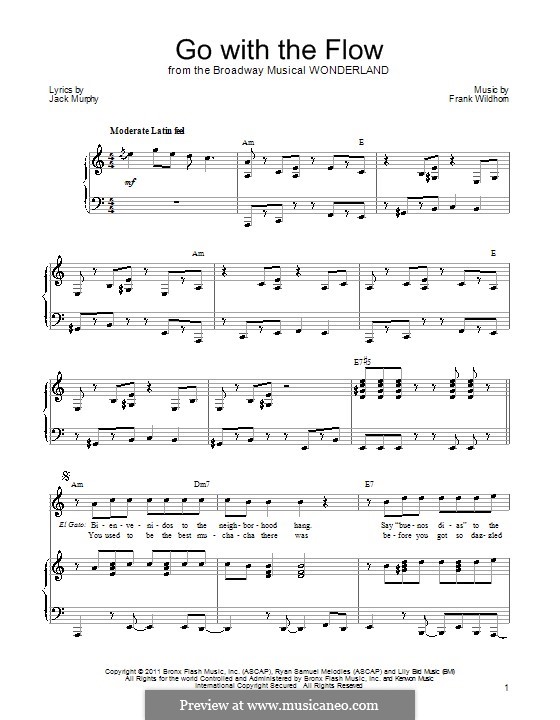 Go With The Flow By F Wildhorn Sheet Music On Musicaneo